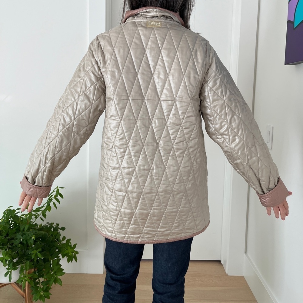 LINDA LUNDSTROM Vintage Reversible Zip Front Quilted Jacket Hip Length Casual - Picture 6 of 16